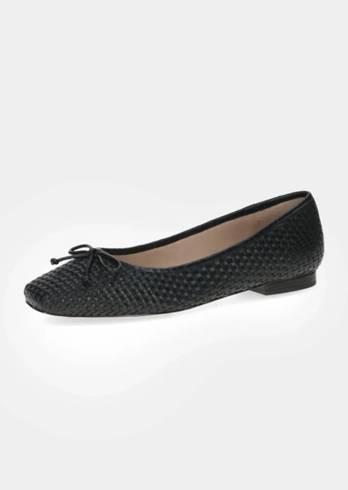 Ballerina in eleganter Flechtoptik - schwarz - Gr. 7 von Goldner Fashion