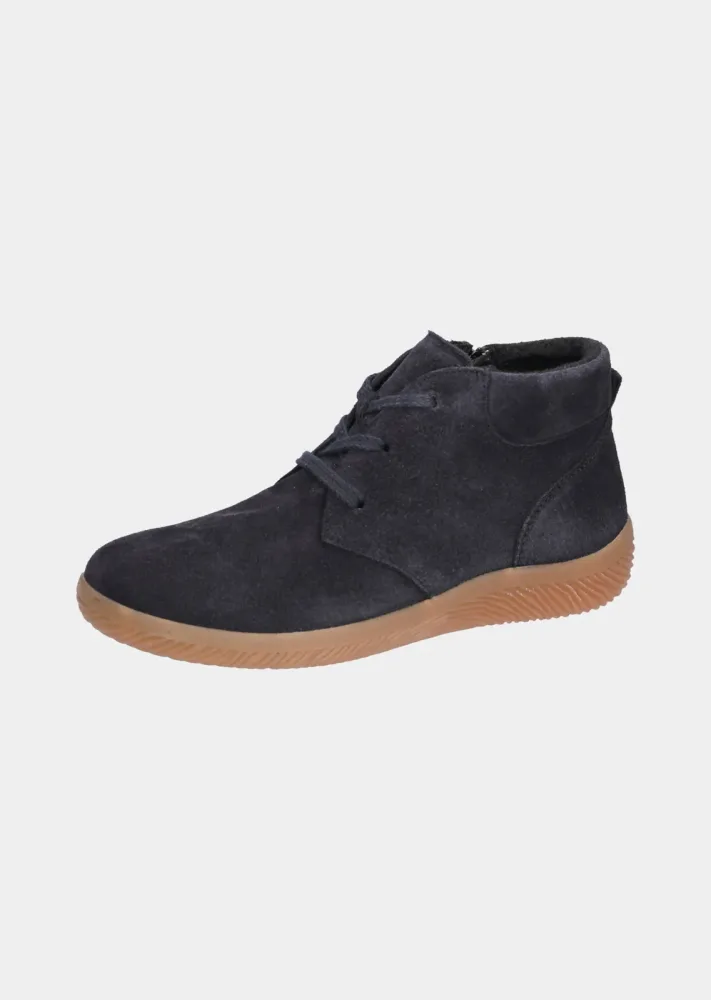 Halbschuhe aus Kalbsveloursleder - marine - Gr. 37 von Goldner Fashion