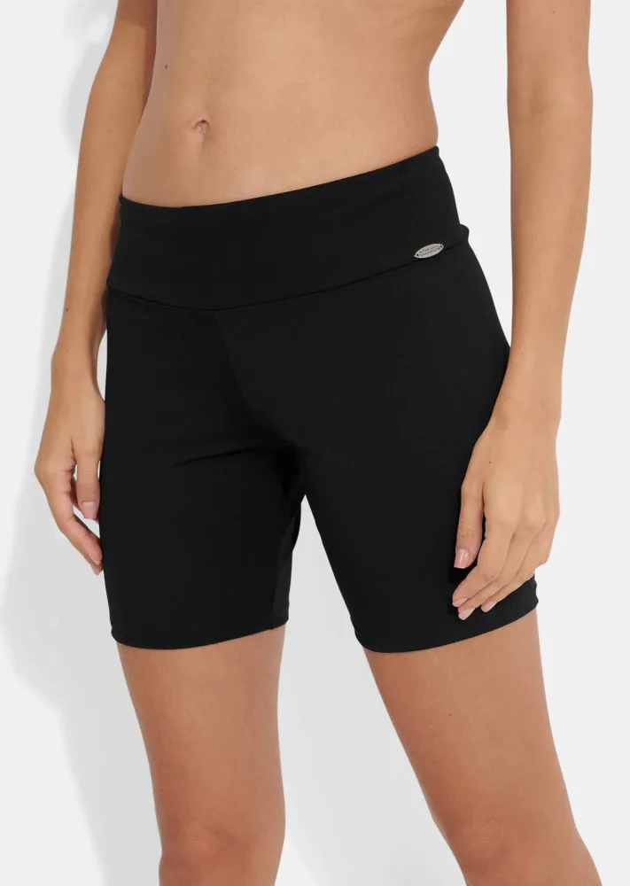 Schmale Bade-Shorts in glatter Qualität - schwarz - Gr. 38 von Goldner Fashion