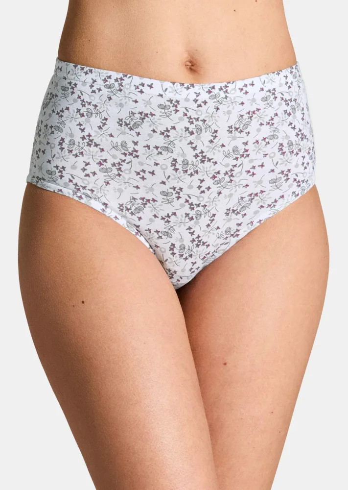 Baumwoll-Taillenslip im Mehrfachpack - weiss / lila - Gr. 42 von Goldner Fashion