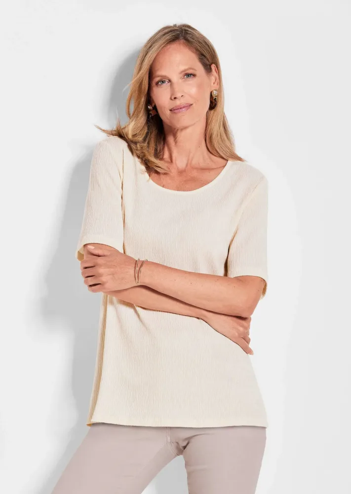 Shirt in Crash-Optik - stein - Gr. 48 von Goldner Fashion