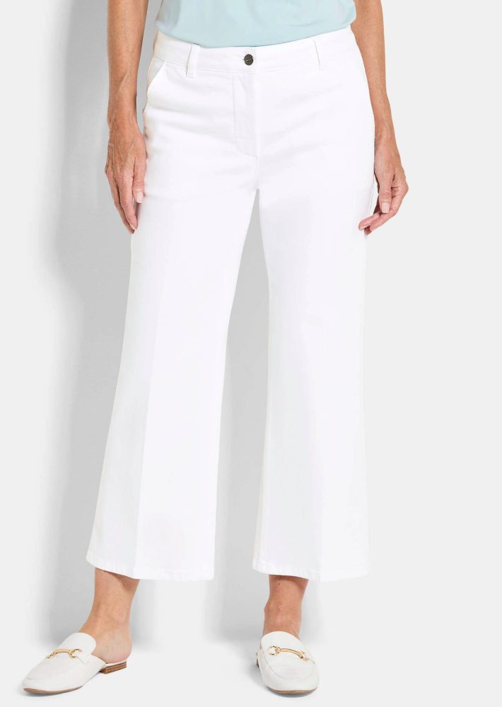 Jeans-Culotte VERA mit Bügelfalten - weiss - Gr. 20 von Goldner Fashion
