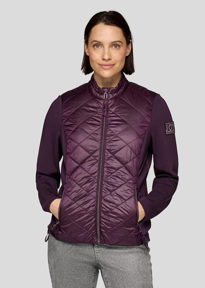 Steppjacke mit Jerseyeinsätzen - lila - Gr. 38 von Goldner Fashion