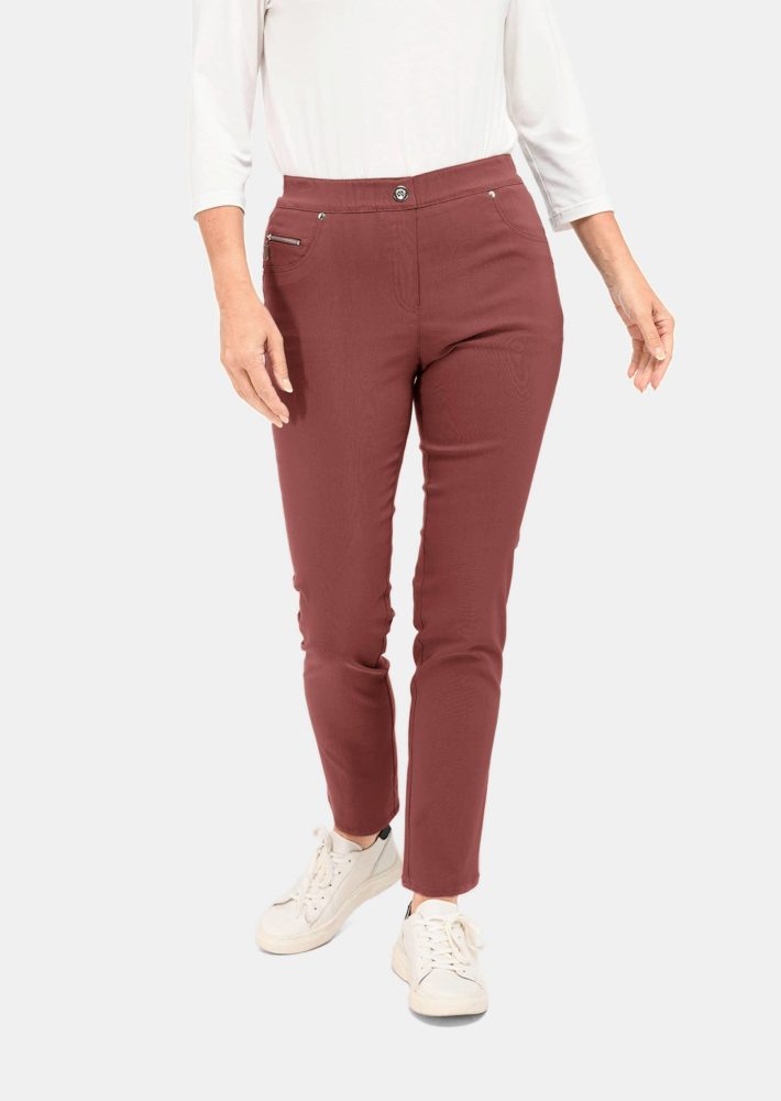 Super-Stretch-Schlupfhose - rostrot - Gr. 26 von Goldner Fashion