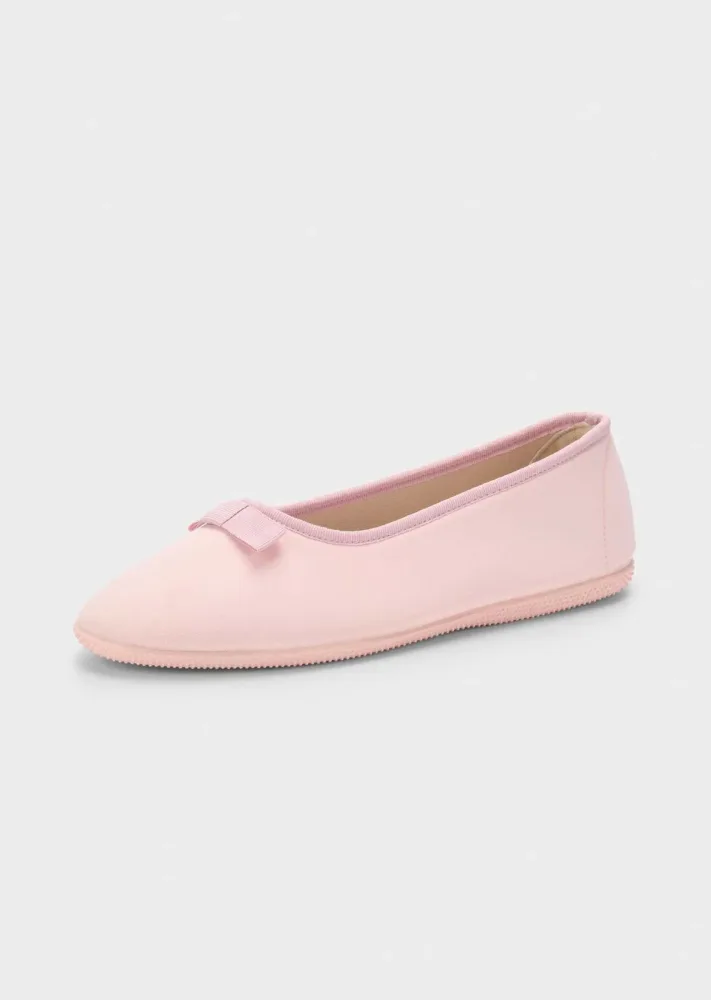 Ballerina-Hausschuhe mit Kautschuk-Sohle - rosé - Gr. 38 von Goldner Fashion