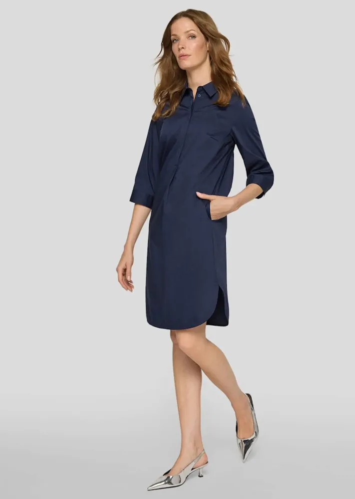 Tunikakleid mit Hemdkragen - dunkelblau - Gr. 40 von Goldner Fashion