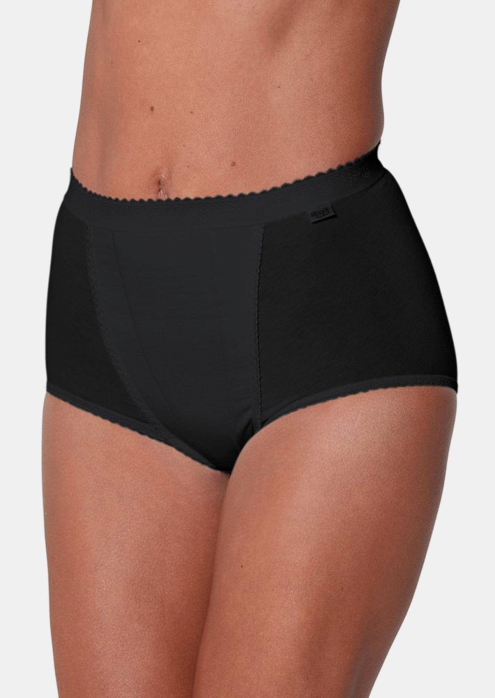 Doppelpack Baumwollslip mit Elasthan - schwarz - Gr. 38 von Goldner Fashion