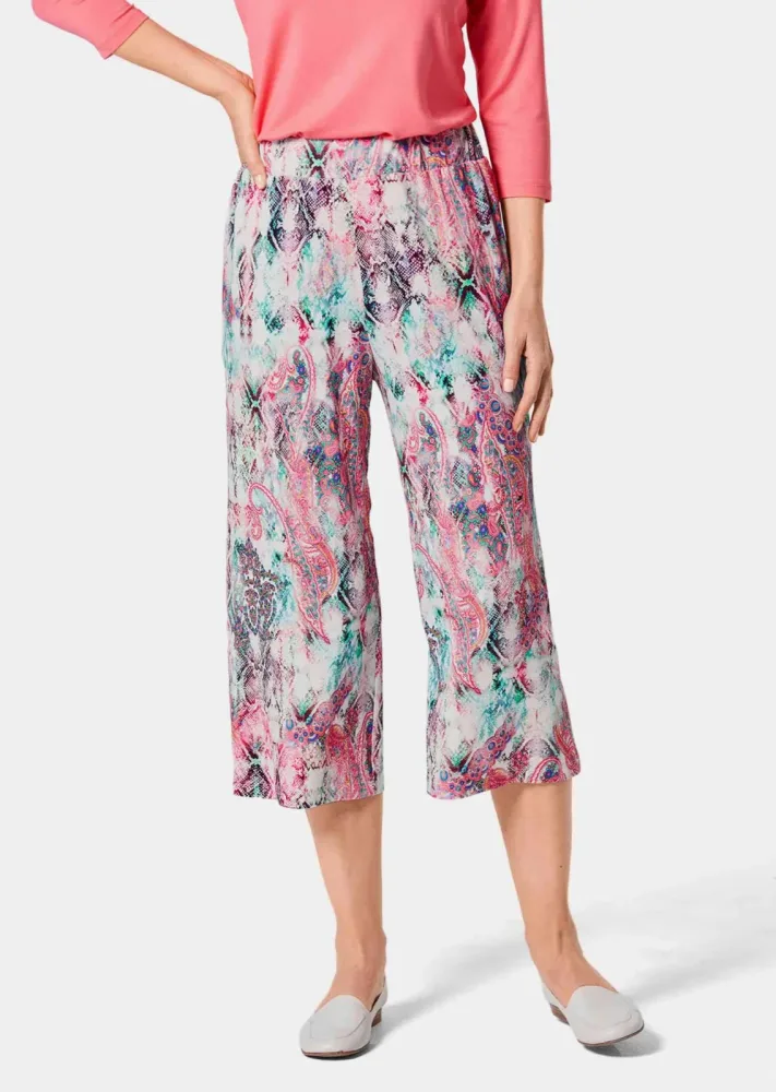 Jersey-Culotte VERA mit farbenfrohem Druck - bunt / gemustert - Gr. 21 von Goldner Fashion