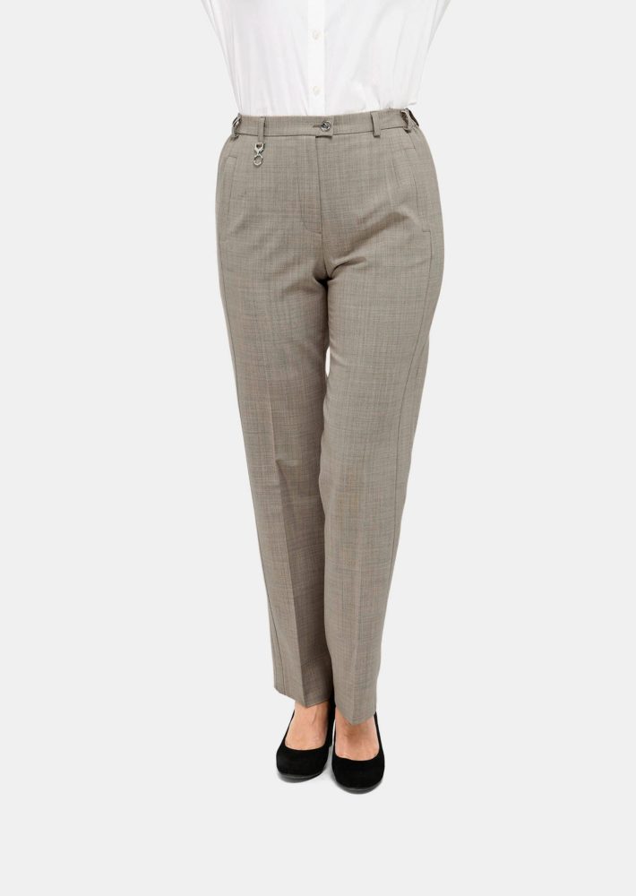 Trevira-Schurwollhose CARLA COMFORT+ - taupe / méliert - Gr. 21 von Goldner Fashion