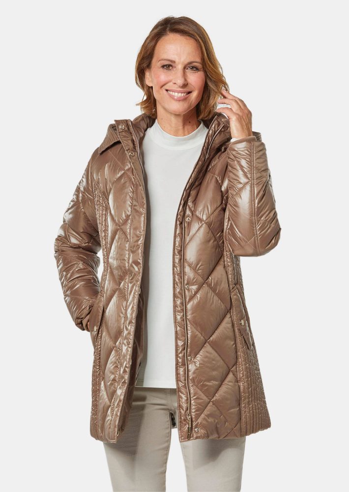Longsteppjacke mit hübschem Innenfutter - camel - Gr. 38 von Goldner Fashion