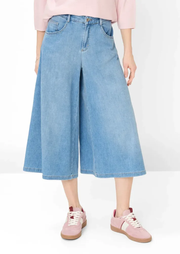 Leichter Hosenrock im Denim-Look - hellblau - Gr. 20 von Goldner Fashion