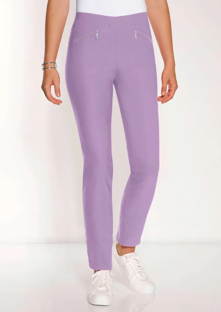 Bengalinhose LOUISA mit Reissverschlusstaschen - flieder - Gr. 245 von Goldner Fashion