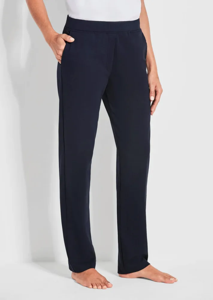 Bequeme Freizeithose mit Schlupfbund und Taschen - dunkelblau - Gr. 54 von Goldner Fashion