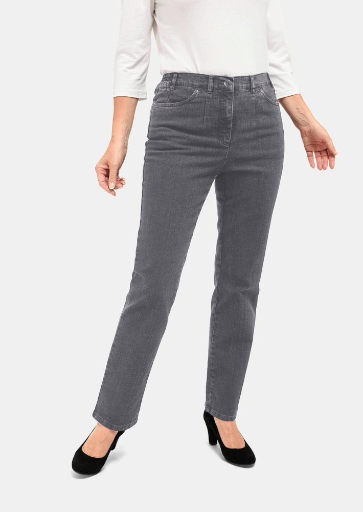 Schlichte Jeanshose CARLA COMFORT+ - anthrazit - Gr. 27 von Goldner Fashion