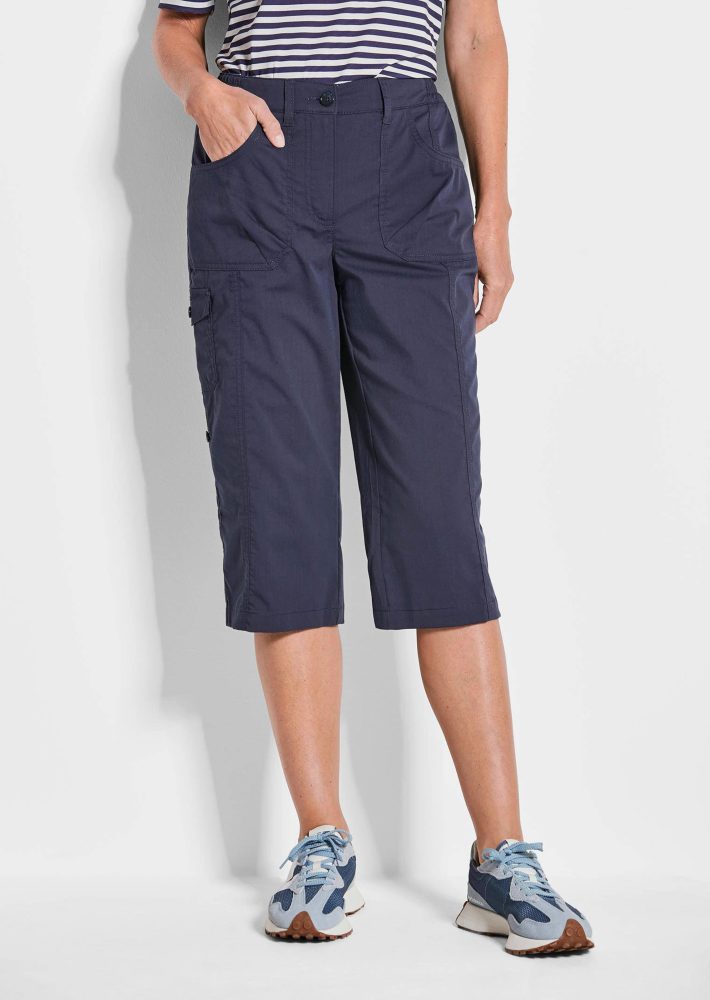 Caprihose CARLA im Cargo-Look - marine - Gr. 20 von Goldner Fashion