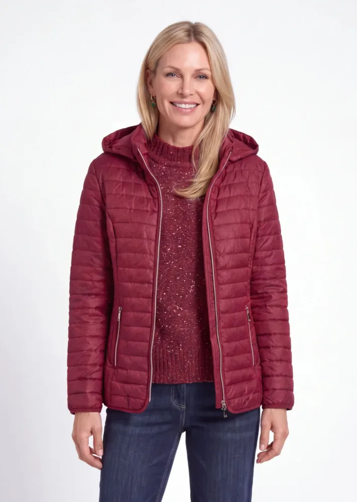 Steppjacke mit Kapuze - rot - Gr. 20 von Goldner Fashion