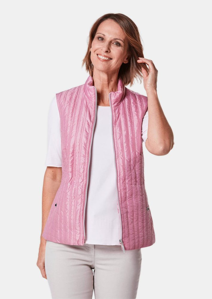 Leichte Steppweste mit Stehkragen - altrosé - Gr. 21 von Goldner Fashion