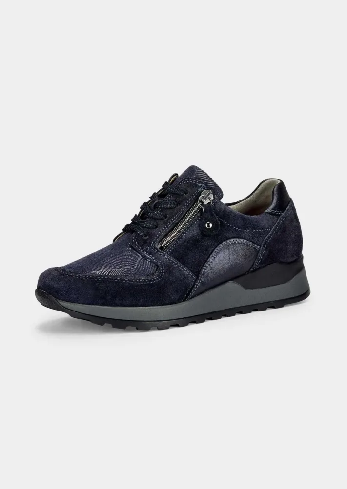 Hallux-Sneaker in Leder-Textil-Mix - marine - Gr. 4,5 von Goldner Fashion