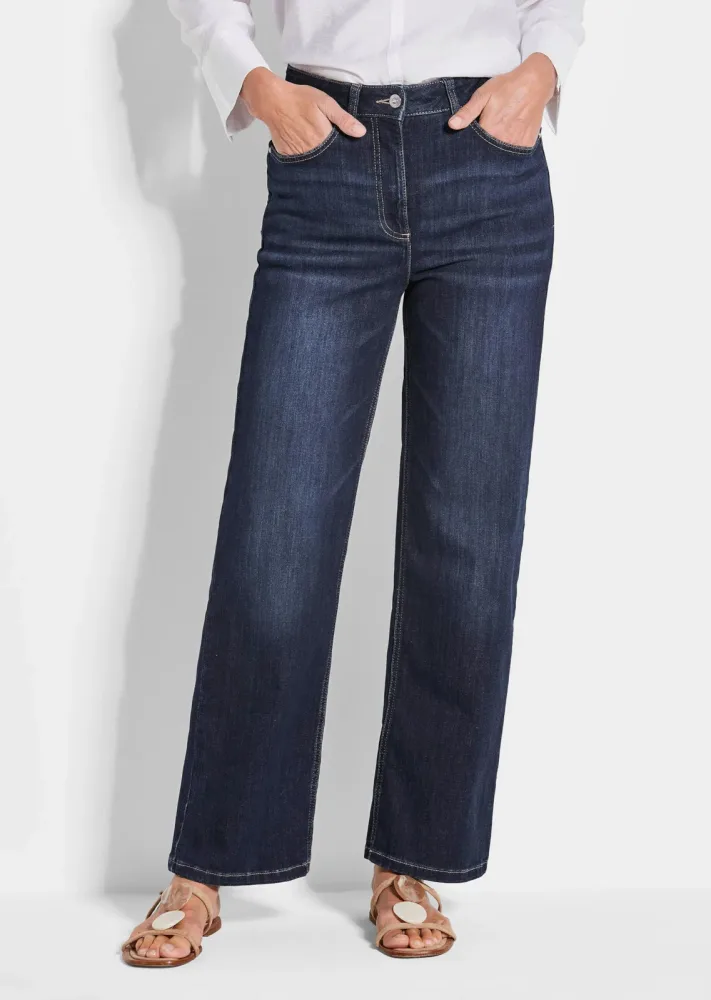 Weite Jeans VERA aus Stretch-Denim - dunkelblau - Gr. 21 von Goldner Fashion
