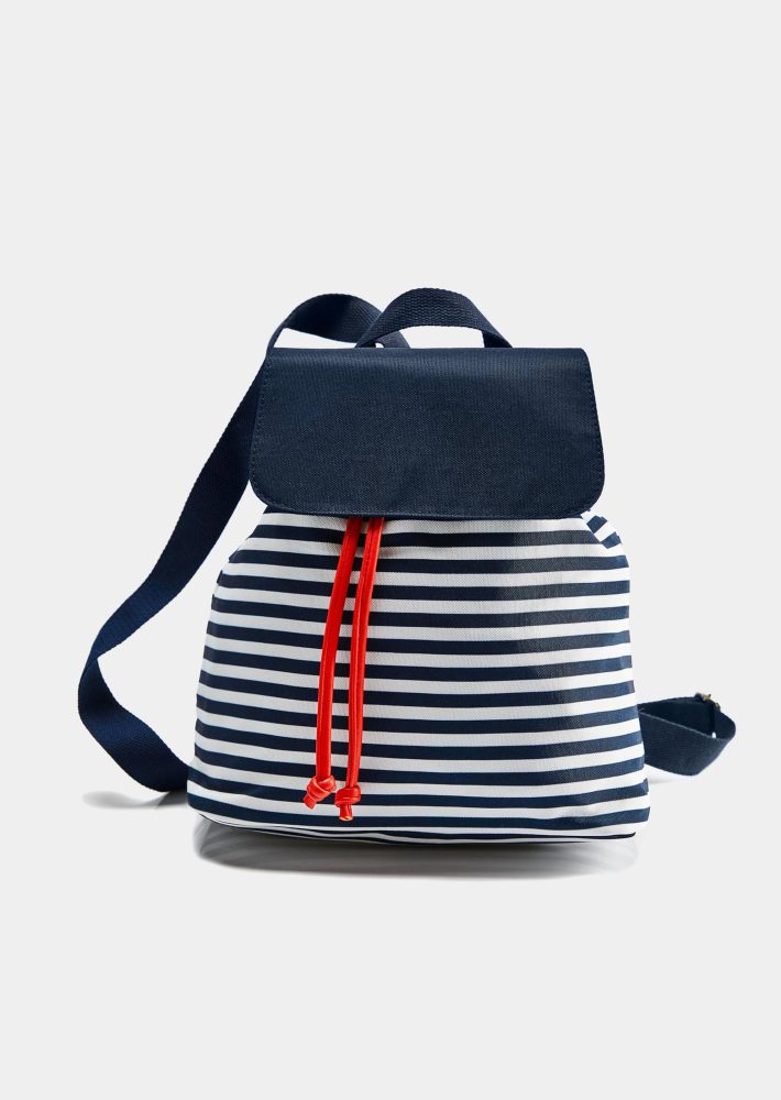 Rucksack - marine / weiss / gestreift - Gr. Einheitsgröße von Goldner Fashion