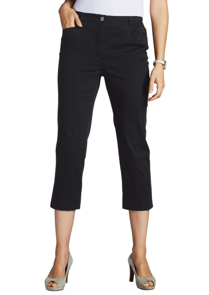 7/8-Baumwollhose Comfort-Schnitt - schwarz - Gr. 27 von Goldner Fashion
