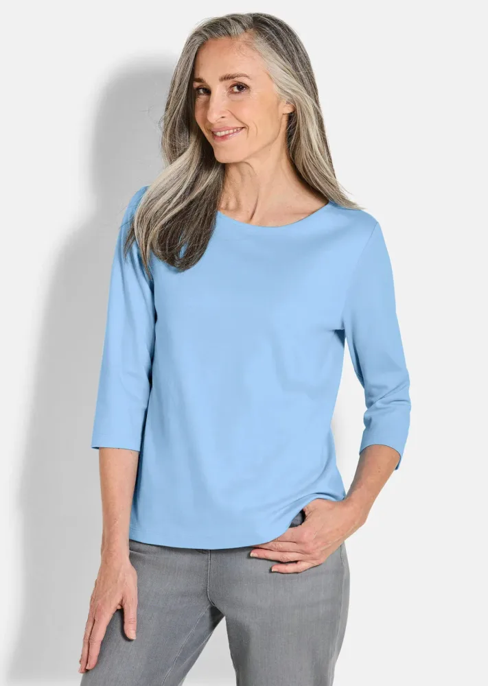 Basic-Shirt aus Interlock-Jersey - hellblau - Gr. 21 von Goldner Fashion