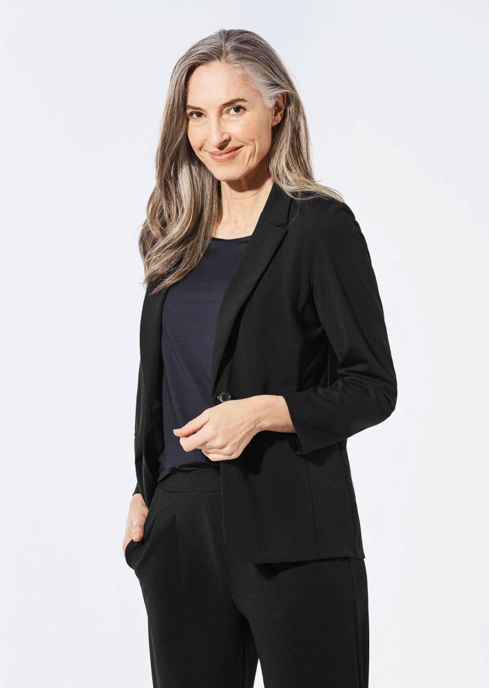 Leichter Jerseyblazer mit höchster Bewegungsfreiheit - schwarz - Gr. 21 von Goldner Fashion