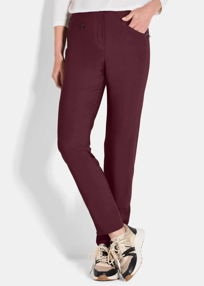 Schmale Bengalinhose LOUISA innen angeraut - bordeaux - Gr. 20 von Goldner Fashion