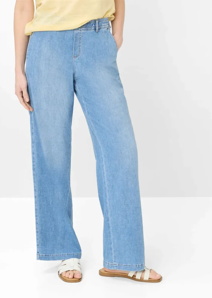 Weite Schlupfhose in leichter Denim-Qualität - hellblau - Gr. 42 von Goldner Fashion