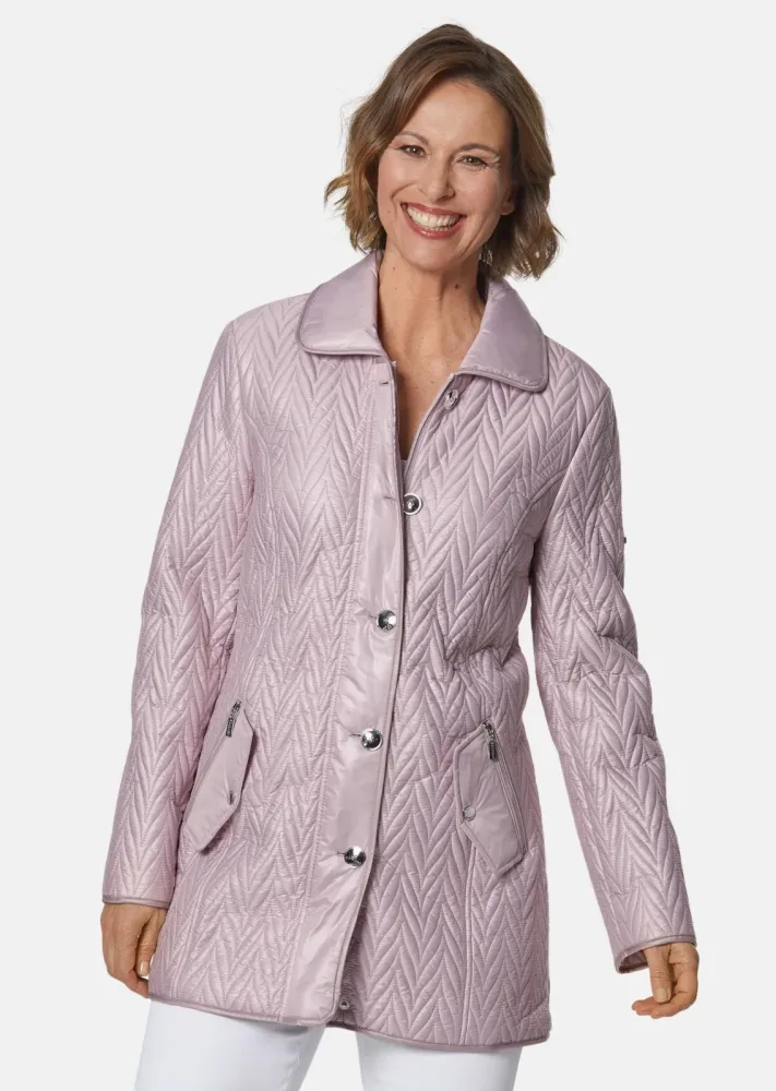 Longjacke mit außergewöhnlicher Steppung - altrosé - Gr. 21 von Goldner Fashion