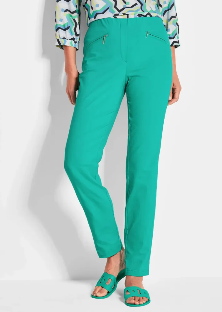 Bengalinhose LOUISA mit Reissverschlusstaschen - grün - Gr. 21 von Goldner Fashion