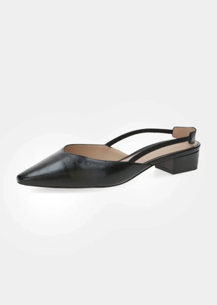Slingpumps aus echtem Leder - schwarz - Gr. 5,5 von Goldner Fashion