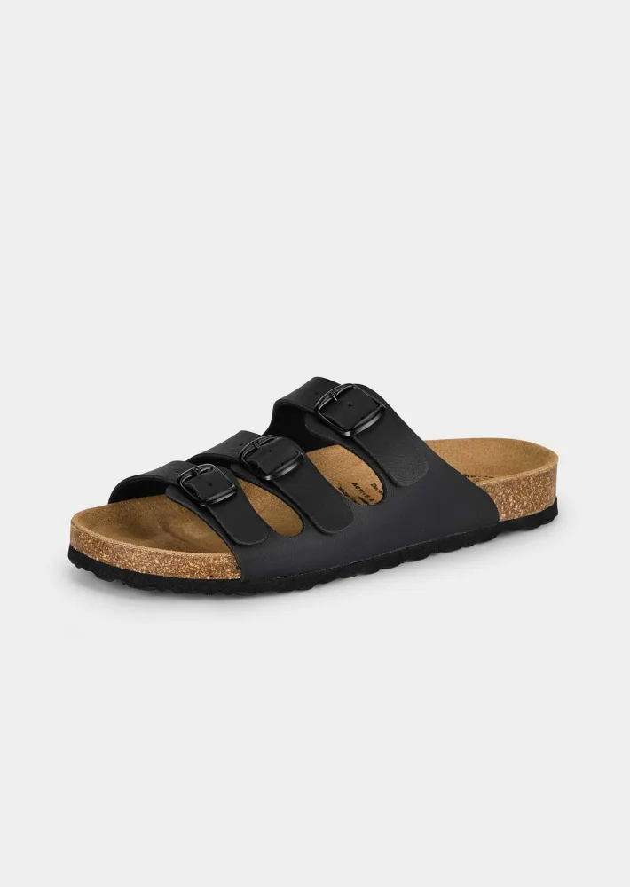 Pantoletten mit verstellbaren Schliessen - schwarz - Gr. 37 von Goldner Fashion