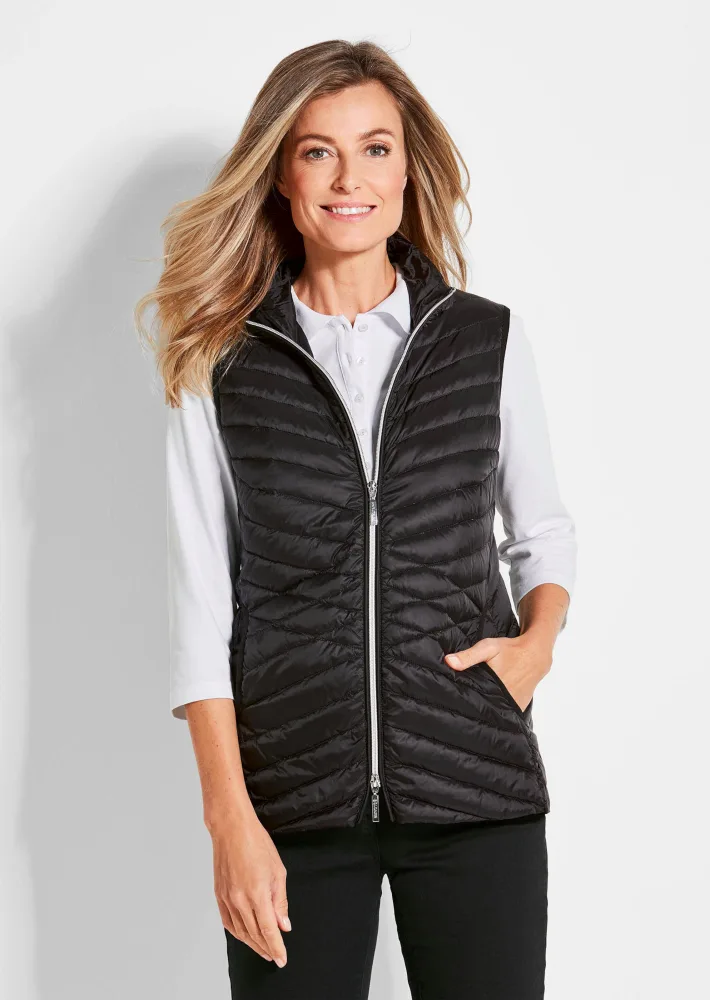 Steppweste aus leichter Daune - schwarz - Gr. 19 von Goldner Fashion