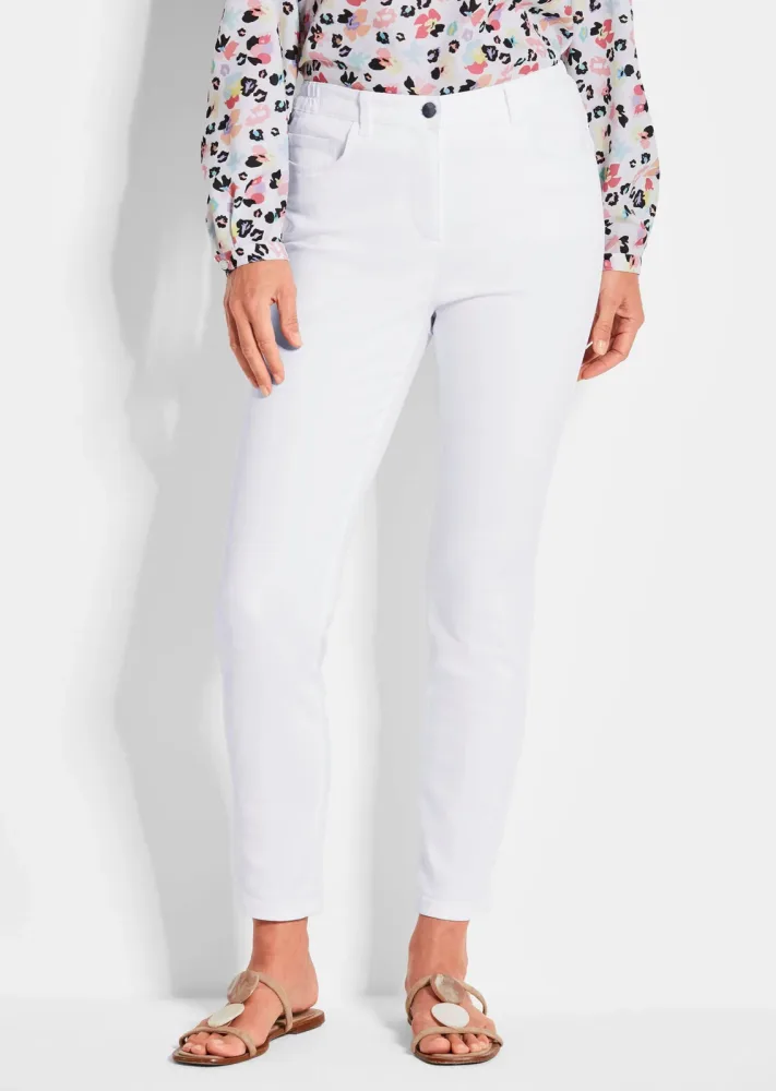 7/8-Jeans BELLA mit Strasssteinen - weiss - Gr. 20 von Goldner Fashion
