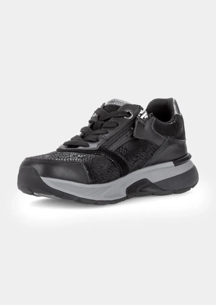 Hallux-Sneaker mit Glitzer-Schnürsenkeln - schwarz - Gr. 38,5 von Goldner Fashion