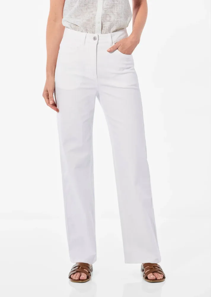 Weite Jeans VERA aus Stretch-Denim - weiss - Gr. 23 von Goldner Fashion