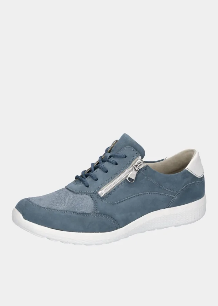 Sneaker mit federnder Luftpolstersohle - blau / weiss - Gr. 5 von Goldner Fashion