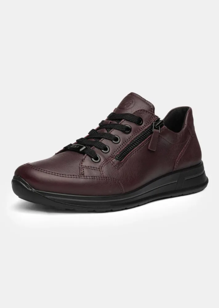 Halbschuhe mit Schnürung und Reissverschluss - bordeaux - Gr. 37 von Goldner Fashion
