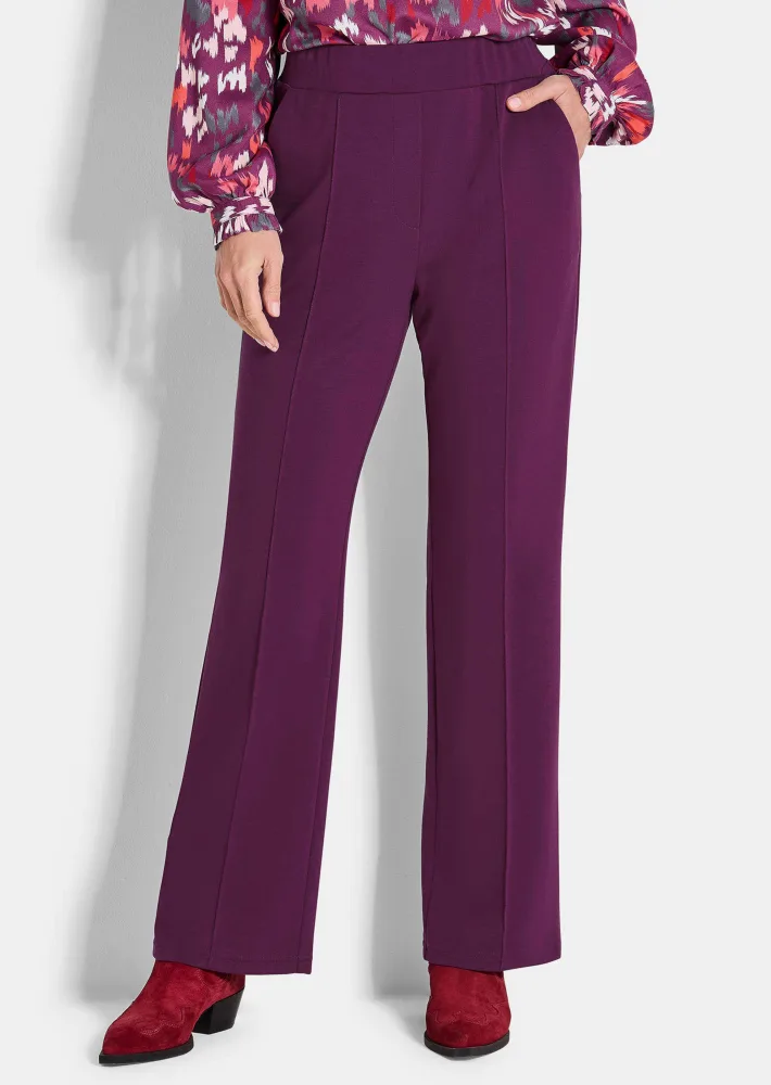 Jerseyhose VERA mit Biesen - beere - Gr. 26 von Goldner Fashion