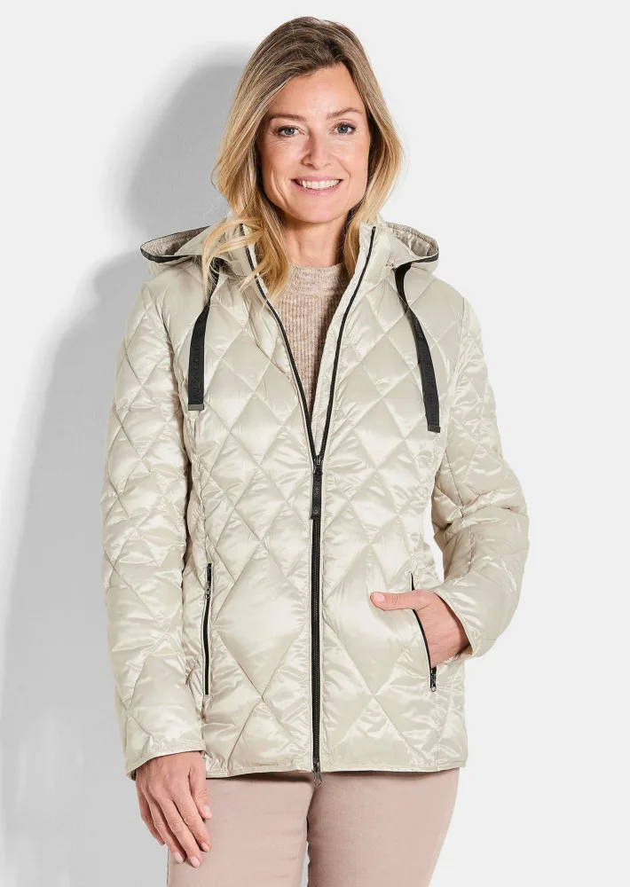 Steppjacke mit Rautenmuster - stein - Gr. 19 von Goldner Fashion