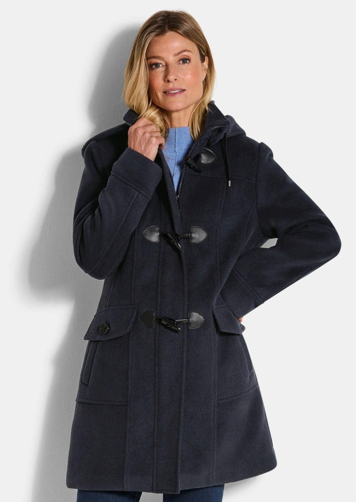 Dufflecoat mit Kapuze - marine - Gr. 46 von Goldner Fashion