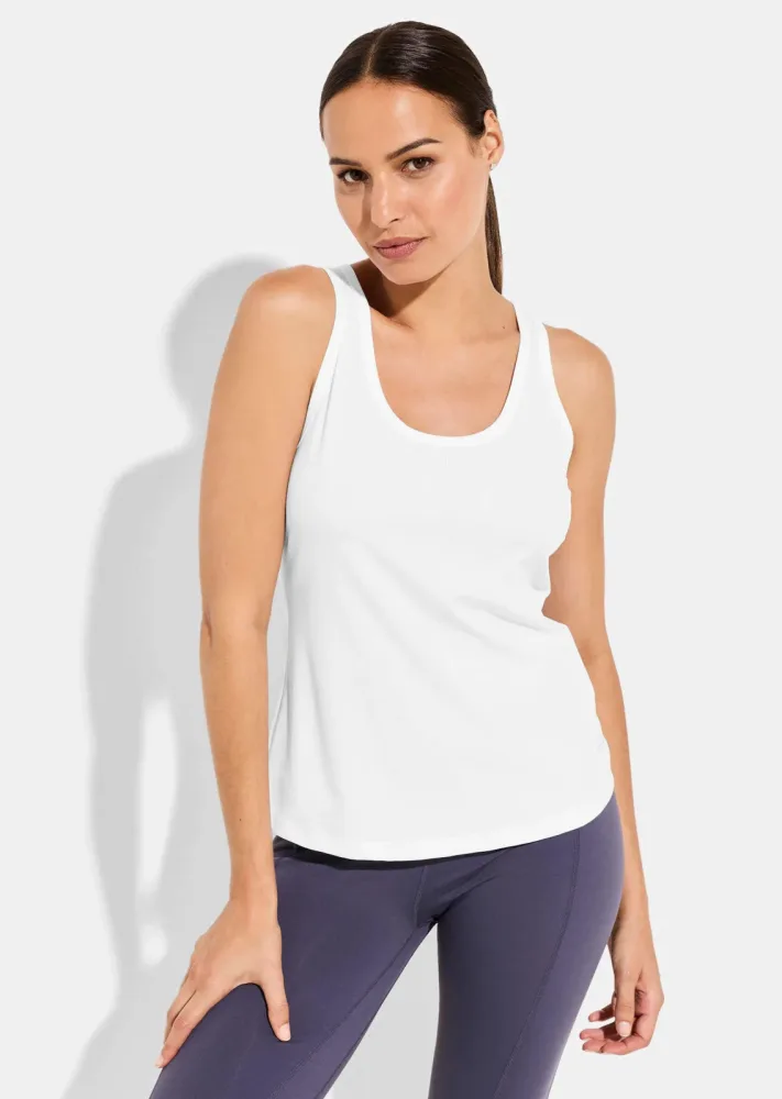 Geripptes Tanktop - weiss - Gr. XL von Goldner Fashion