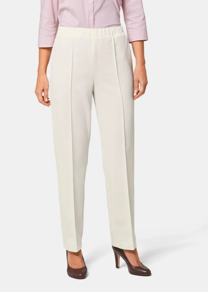 Bequeme Rippenhose CARLA - cremeweiss - Gr. 25 von Goldner Fashion