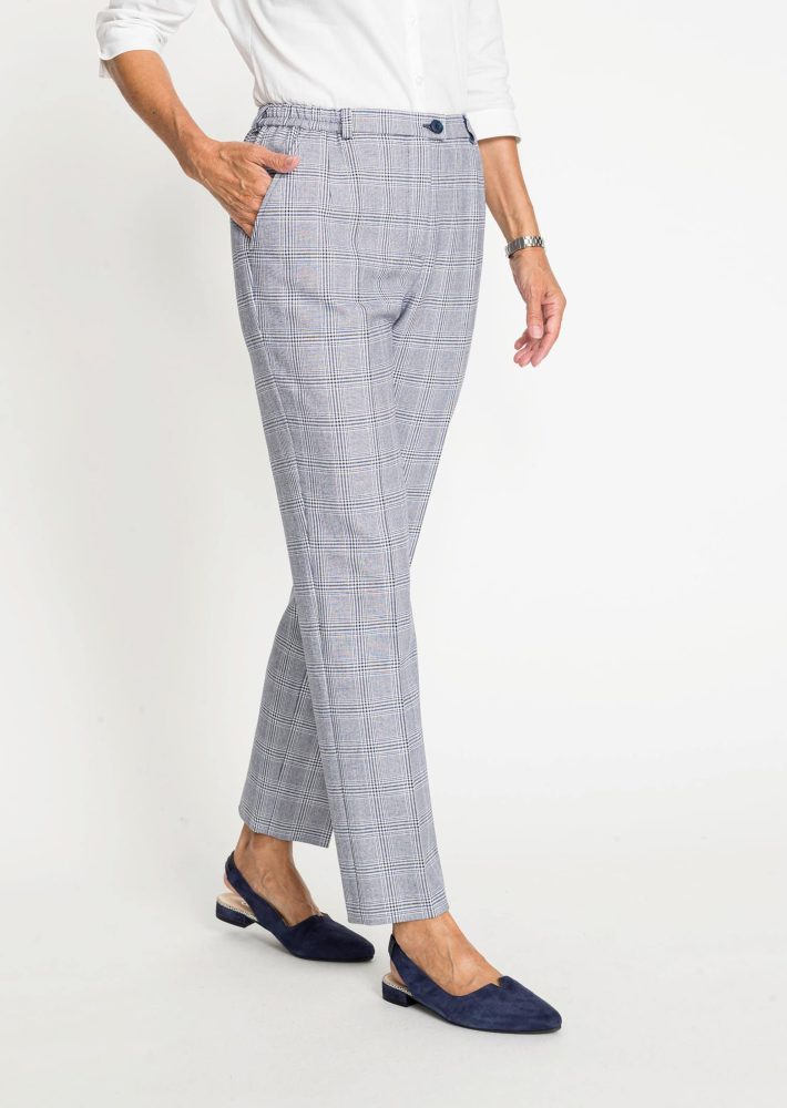 Karohose Classic mit Baumwolle - marine / kariert - Gr. 27 von Goldner Fashion