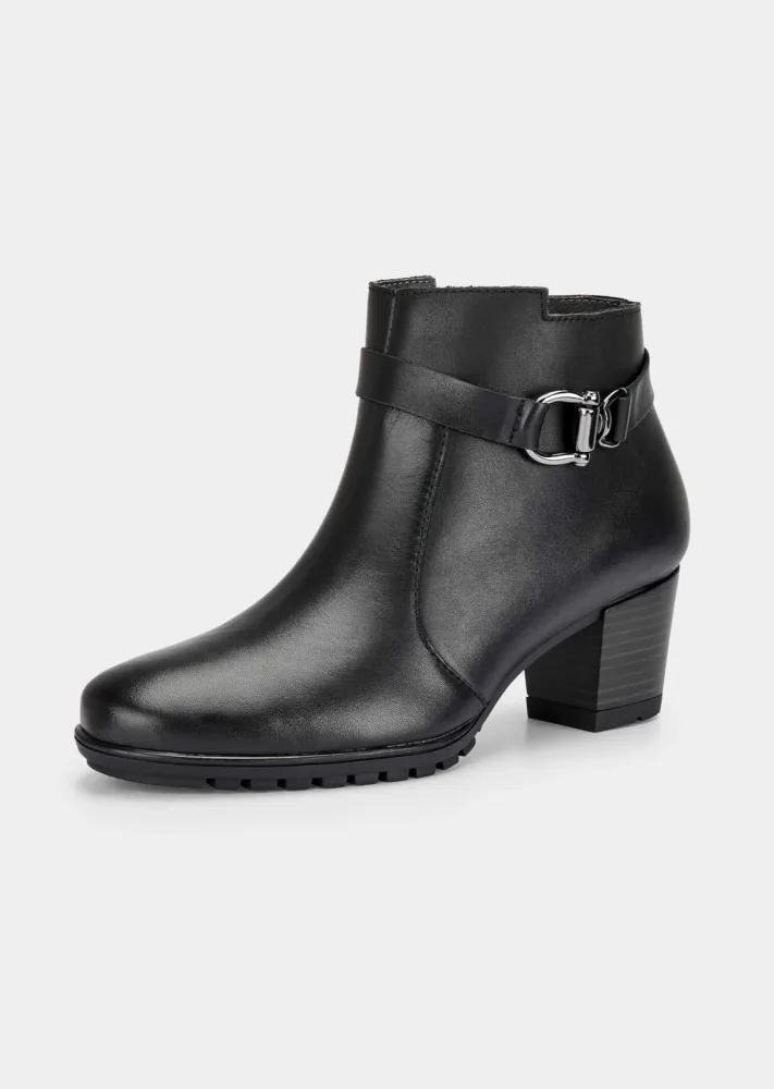 Stiefeletten aus Glattleder mit Zierelement - schwarz - Gr. 36 von Goldner Fashion