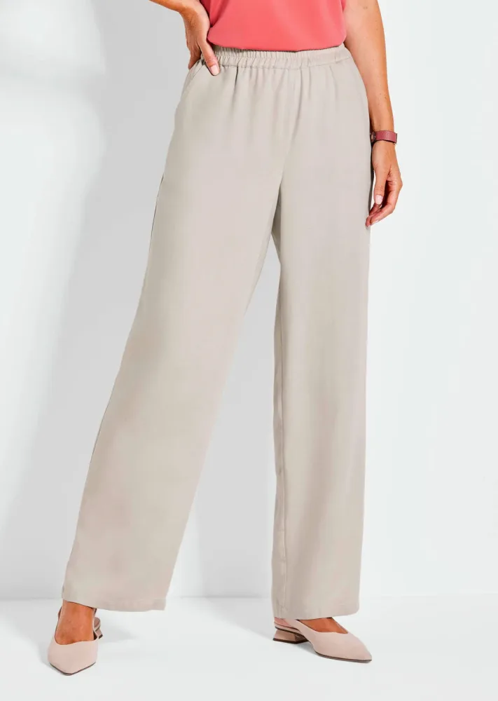 Schlupfbundhose VERA in Tencel-Qualität - stein - Gr. 26 von Goldner Fashion