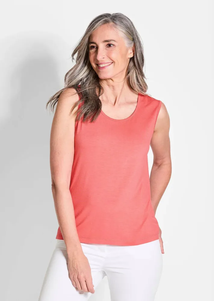 Basic Top im Doppelpack - koralle / weiss - Gr. 20 von Goldner Fashion