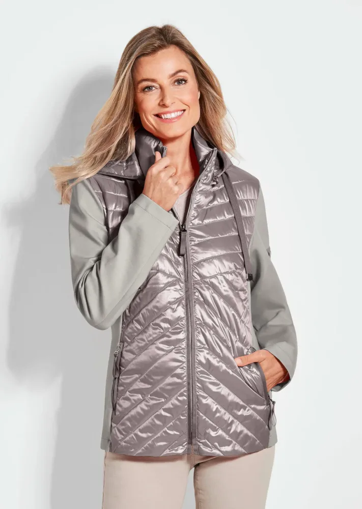 Jacke mit Stehkragen - stein - Gr. 21 von Goldner Fashion