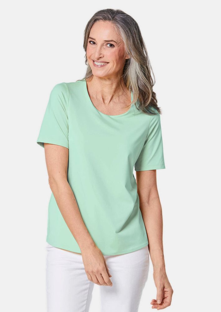 Gepflegtes Shirt in formstabiler Ware - mint - Gr. 26 von Goldner Fashion